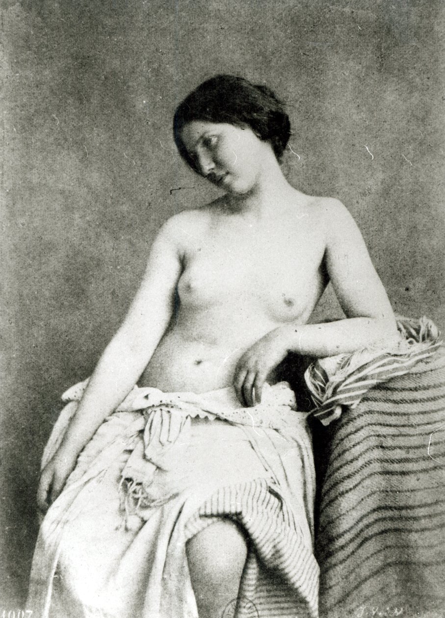 Kvindelig nøgenmodel, ca.1850 af Julien Vallou de Villeneuve
