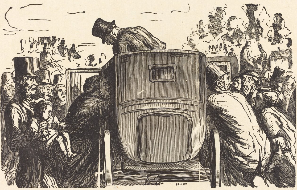 Verdensudstilling: Udlændingen finder alle de ønskværdige faciliteter... af Julien Antoine Peulot after Honoré Daumier