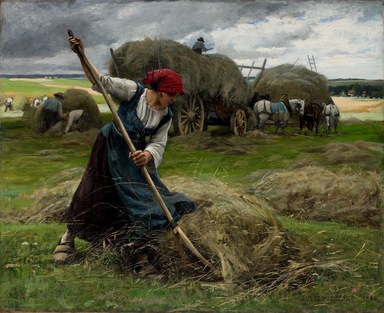 Scene med høslæt af Julien Dupre