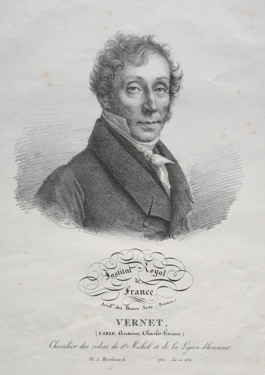 Carl Vernet, c. 1825.  af Julien Leopold Boilly