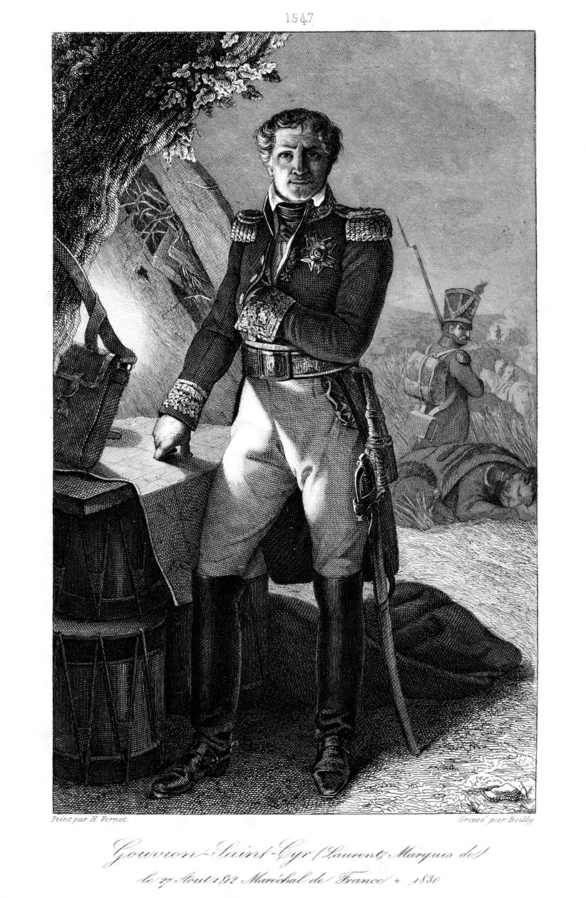 Laurent Gouvion Saint-Cyr 1764-1830, marskal af Frankrig, 1839. af Julien Leopold Boilly