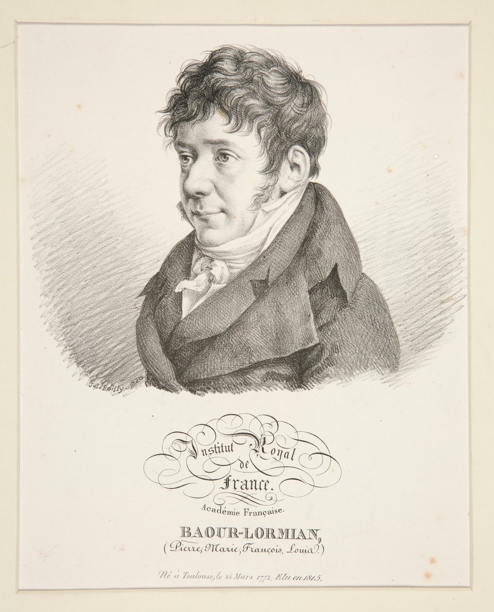 Portræt af Baour-Lormian (Pierre, Marie, François, Louis) af Julien Leopold Boilly