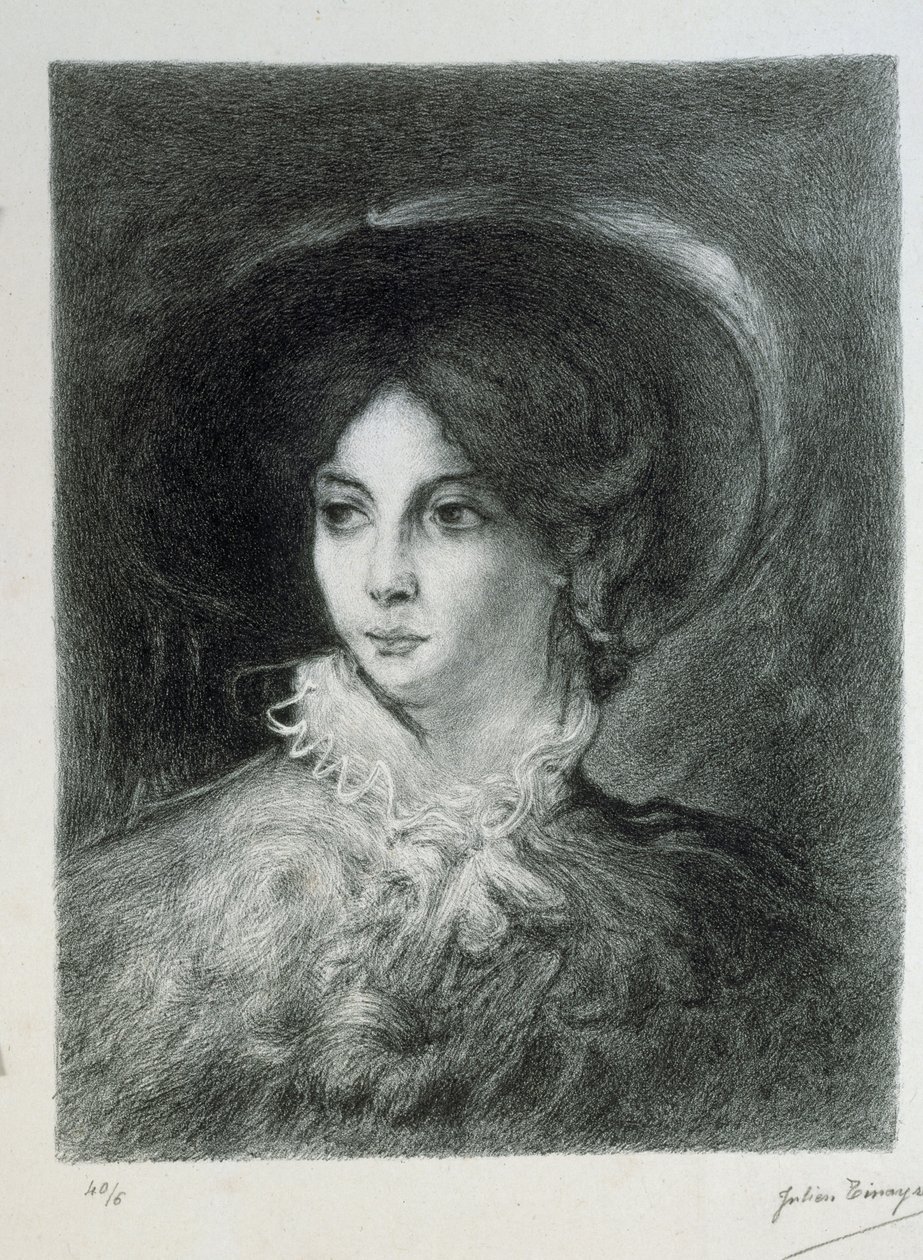 Portræt af George Sand. af Julien Tinayre