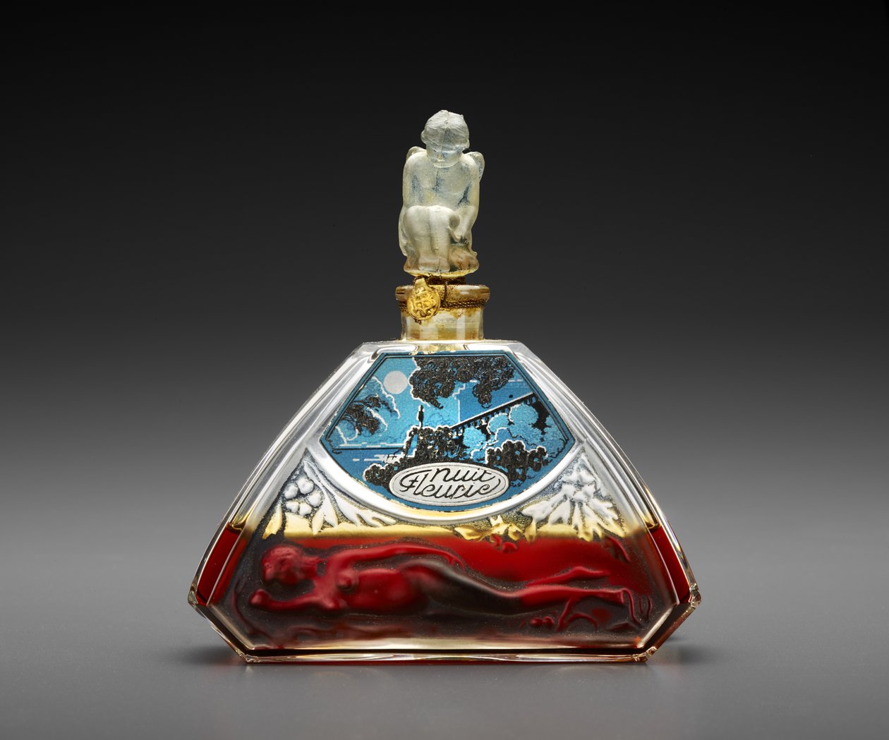Nuit Fleurie, flaske designet ca. 1920, fremstillet ca. 1930 (glas, voks og tråd) af Julien Viard