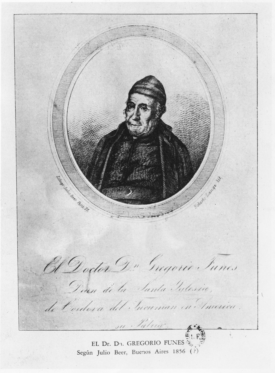 Gregorio Funes, 1856 af Julio Beer