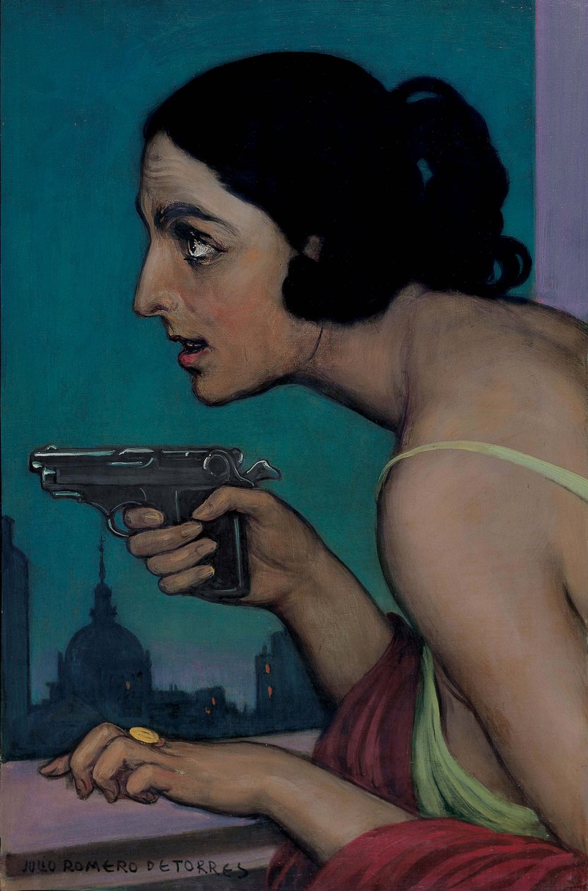 Kvinde med pistol, 1925. af Julio Romero de Torres