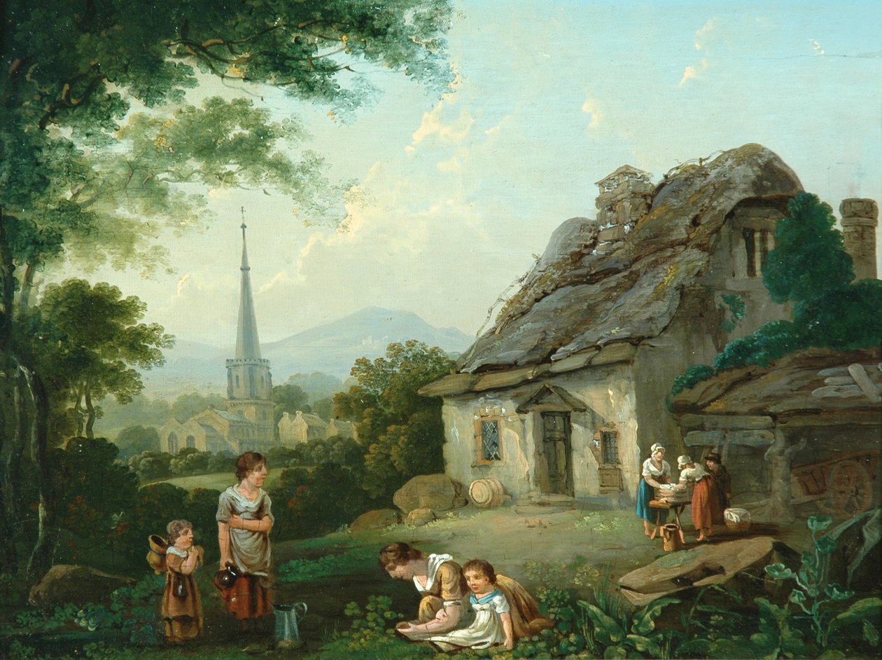Old Cottage, Masham, 1816 af Julius Caesar Ibbetson