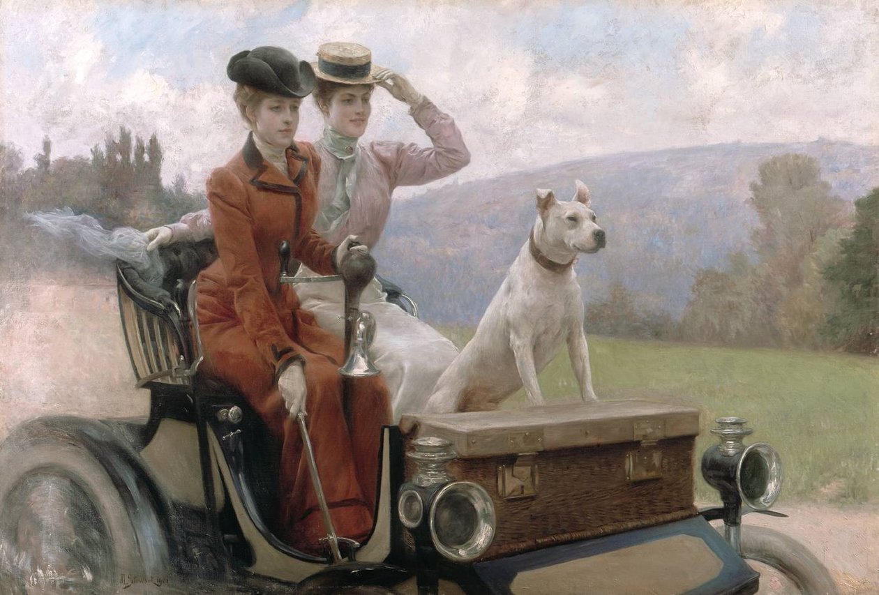 Les Dames Guldsmed i Bois de Boulogne i 1897 på en vogn af Julius Leblanc Stewart