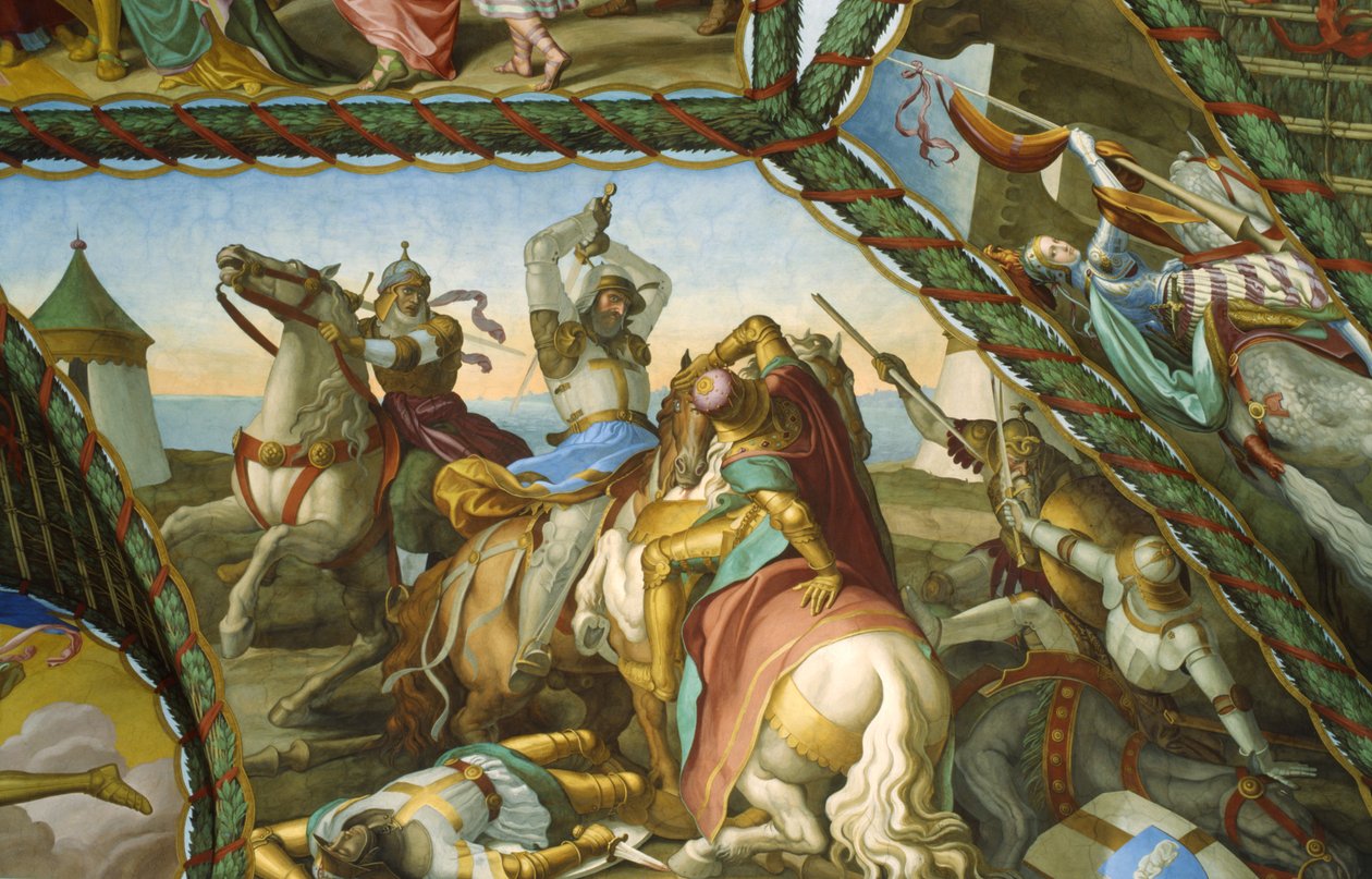 Duellen mellem de seks riddere af Julius Schnorr von Carolsfeld