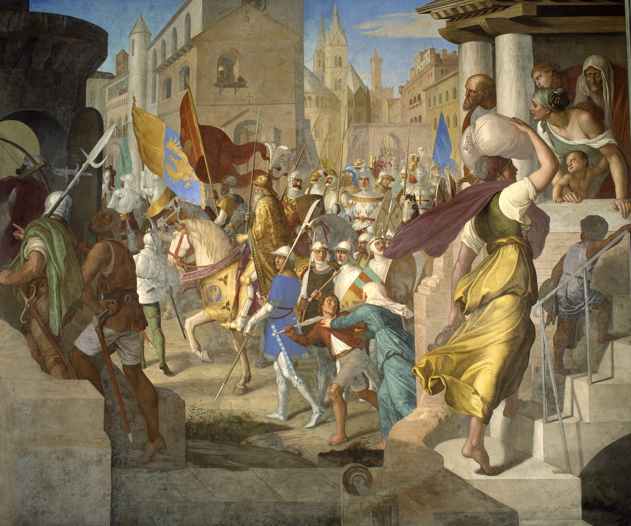 Karl den Stores hær i Paris af Julius Schnorr von Carolsfeld