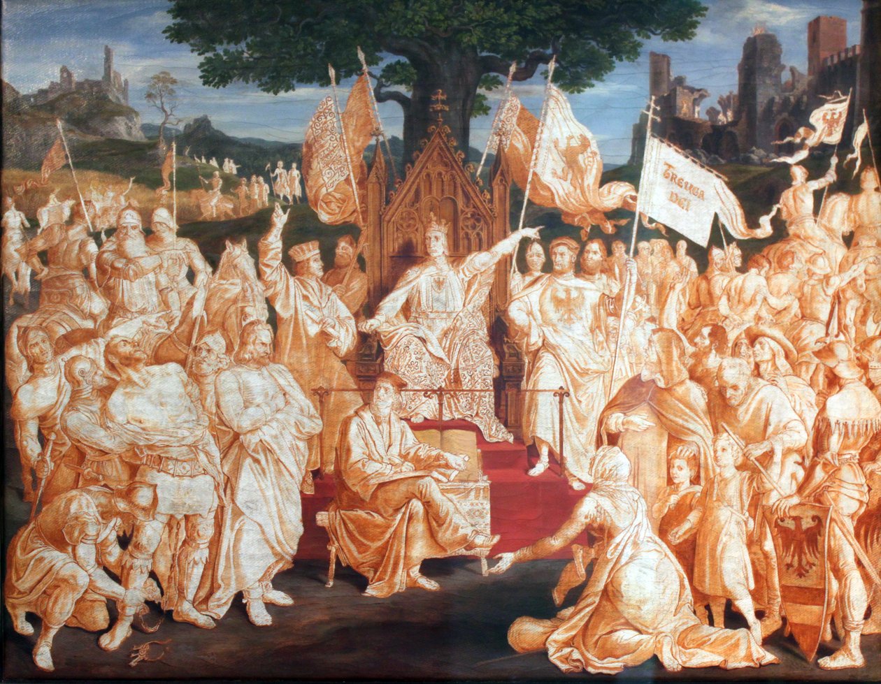 Etableringen af den offentlige fred af kejser Rudolf af Habsburg af Julius Schnorr von Carolsfeld