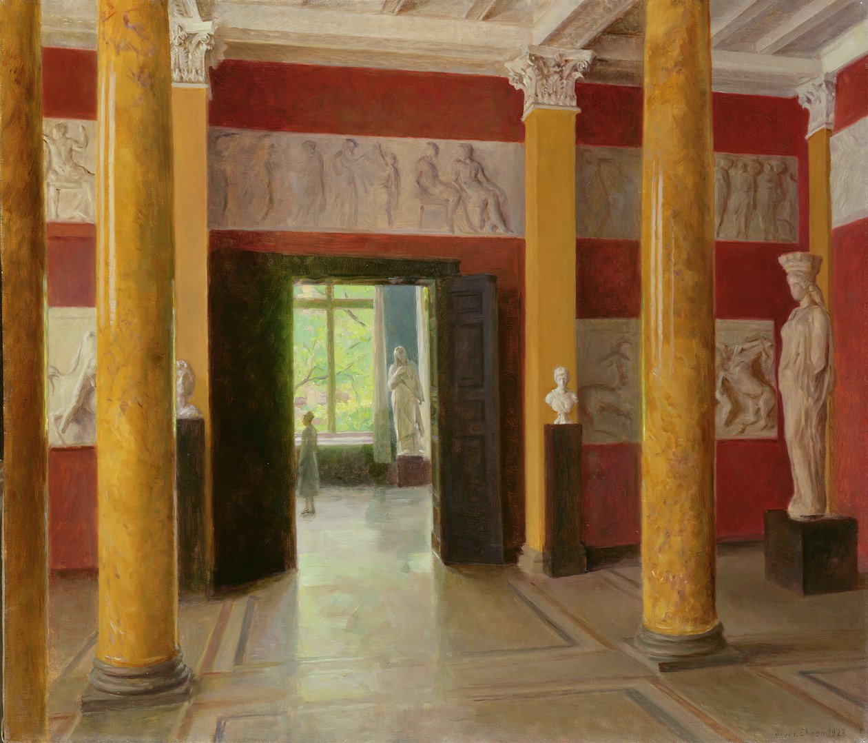 Søjlesalen i den gamle del af Hamburg Kunsthalle, 1928 af Julius August Friedrich Theodor von Ehren