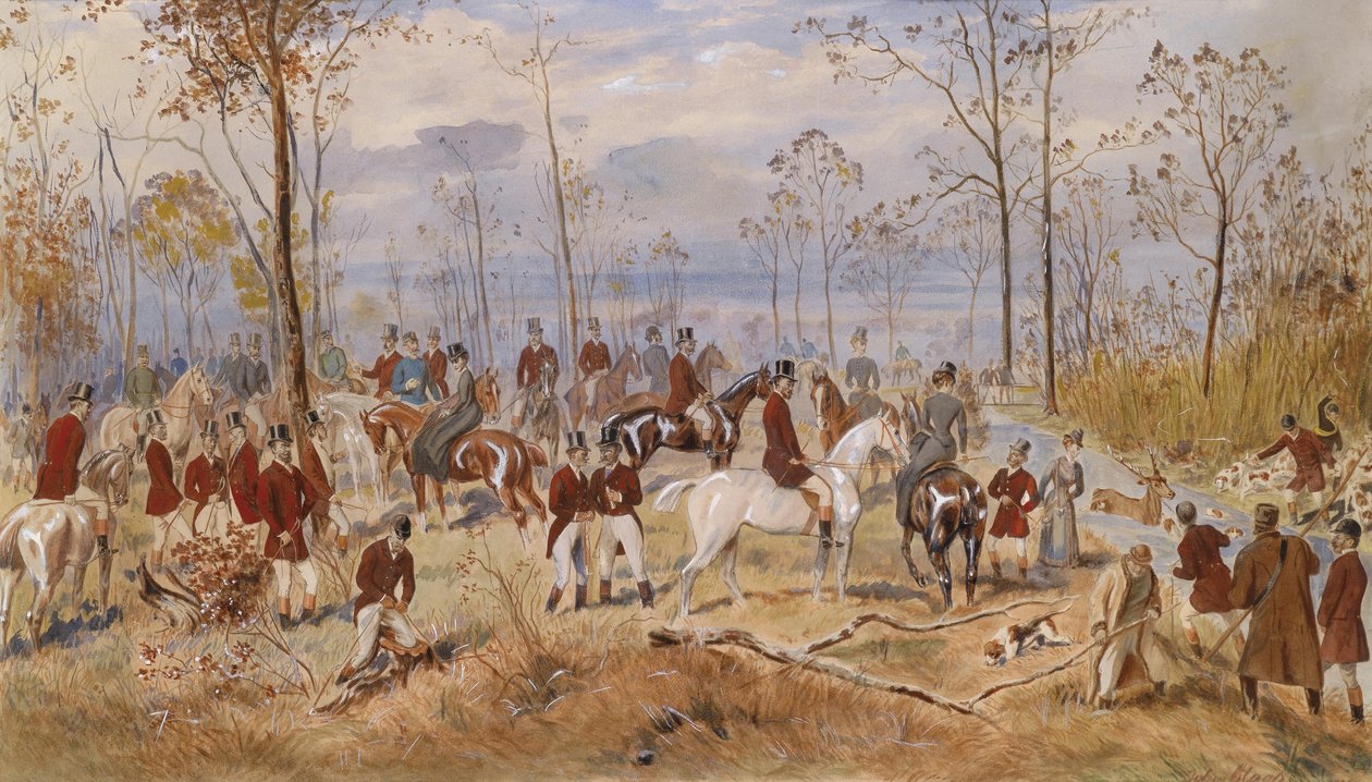 Rævejagt, ca. 1890 af Julius Blaas von