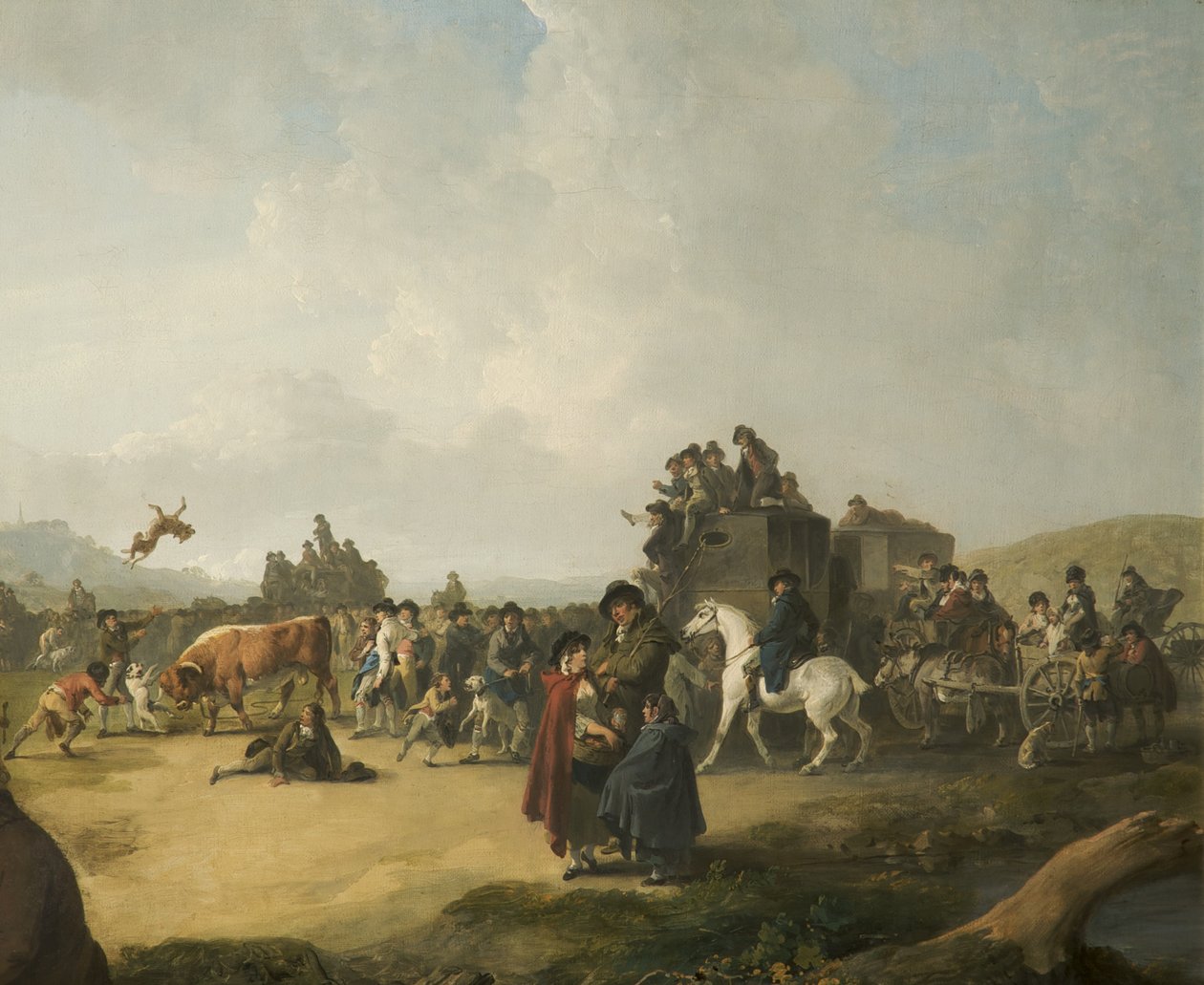 Bull Baiting  af Julius Caesar Ibbetson