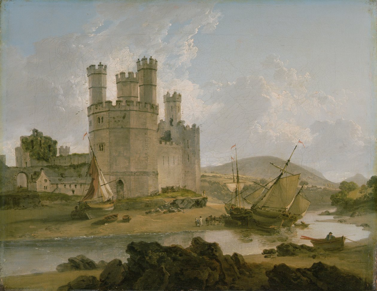 Caernarvon Slot af Julius Caesar Ibbetson