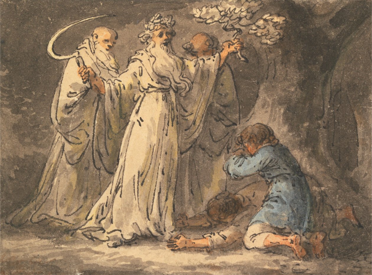 Druiderne skærer mistelten af det af Julius Caesar Ibbetson