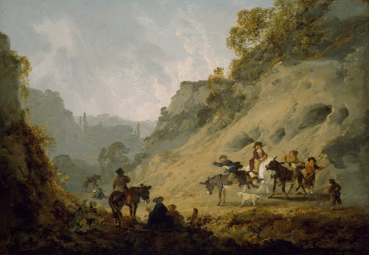 Gypsies with an Ass Race, 1792. af Julius Caesar Ibbetson