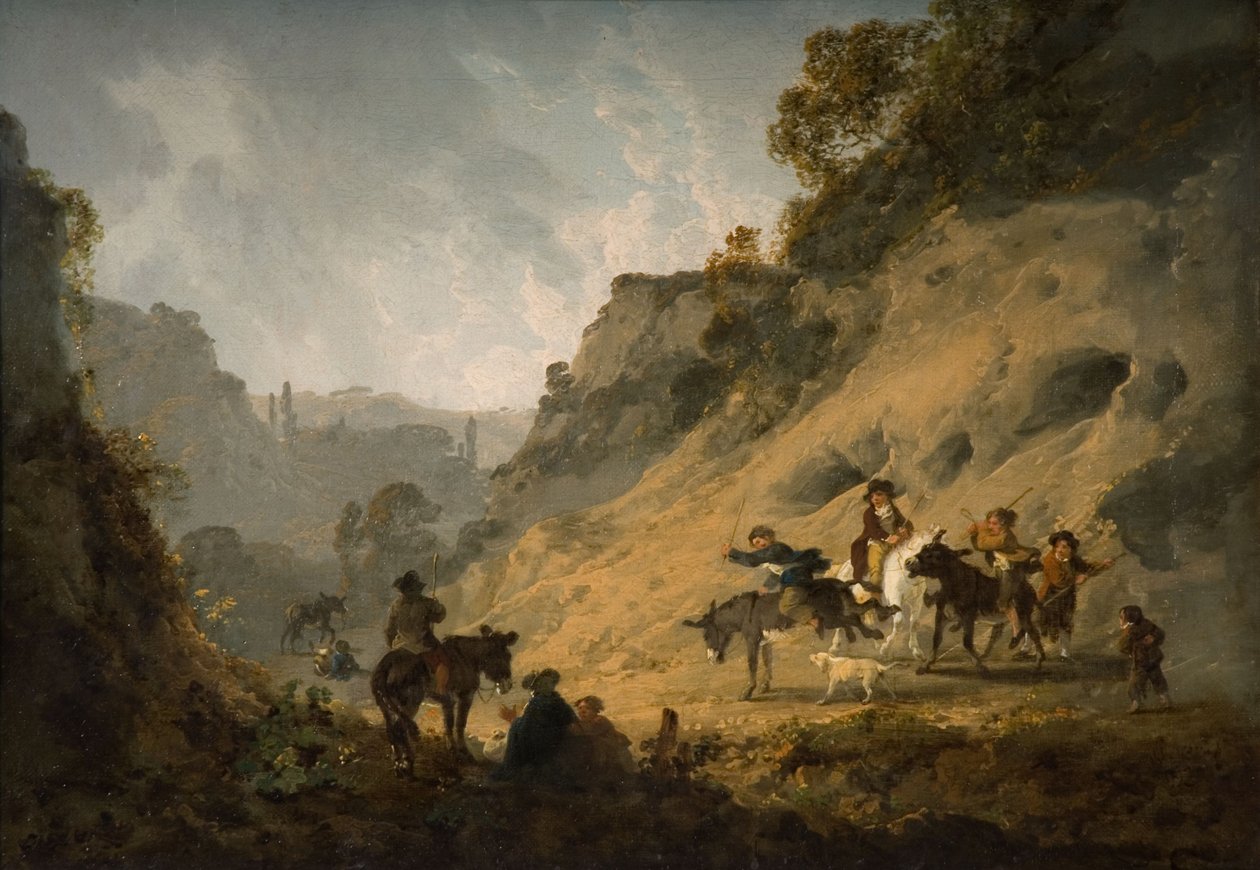 Gypsies with an Ass Race, 1792 af Julius Caesar Ibbetson