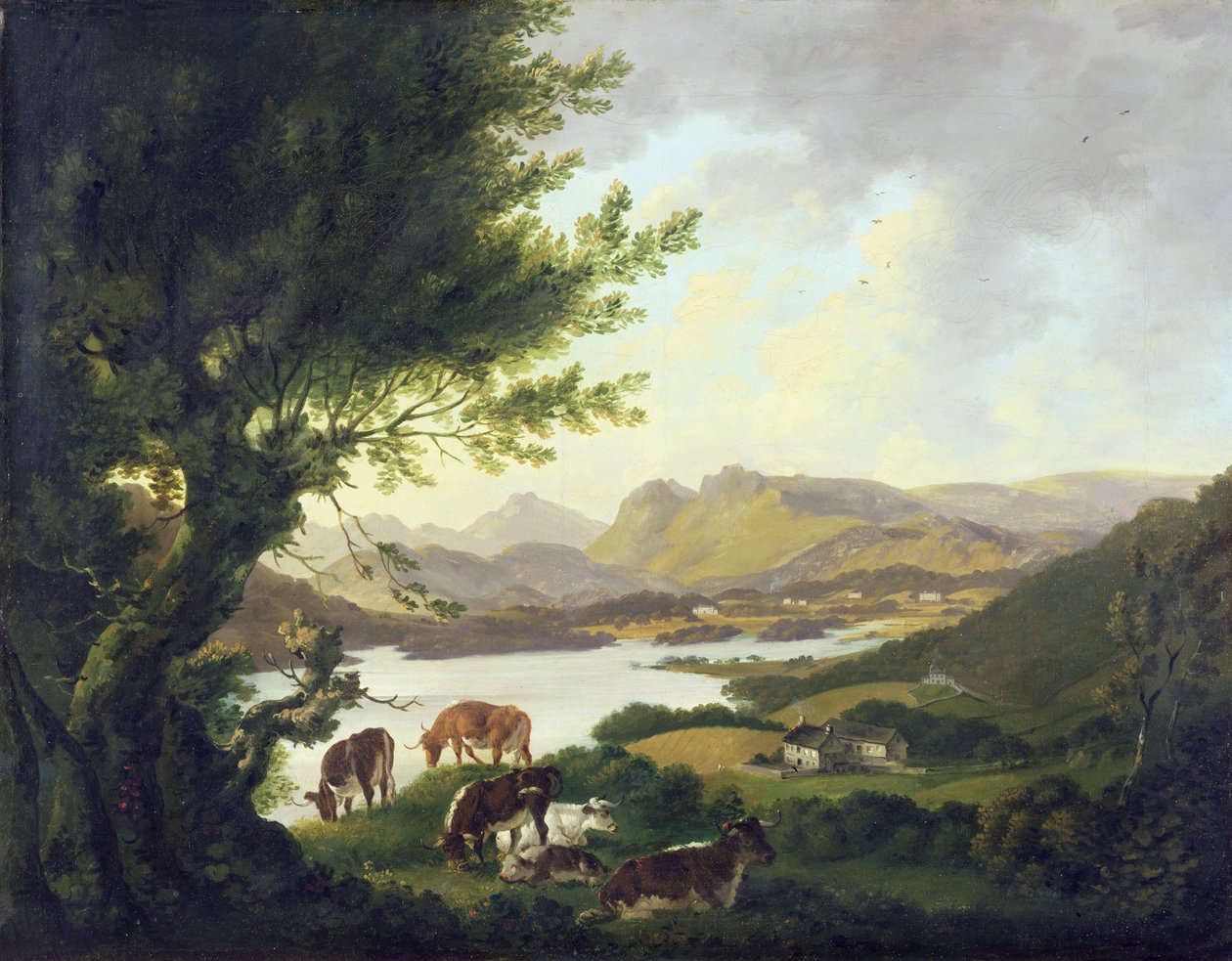 Lake Windemere (olie på lærred) af Julius Caesar Ibbetson