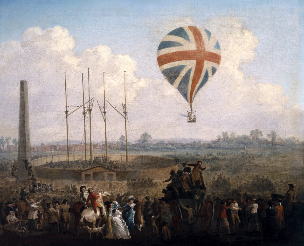 Mr. Lunardis New Balloon, 29. juni 1785 af Julius Caesar Ibbetson