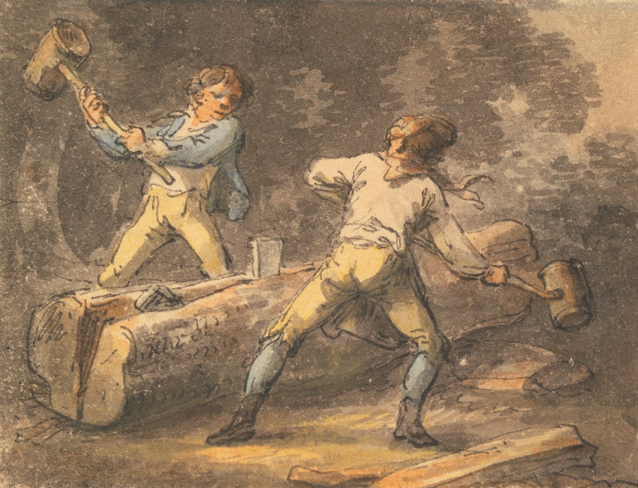 Split med Wedge og Beetel af Julius Caesar Ibbetson