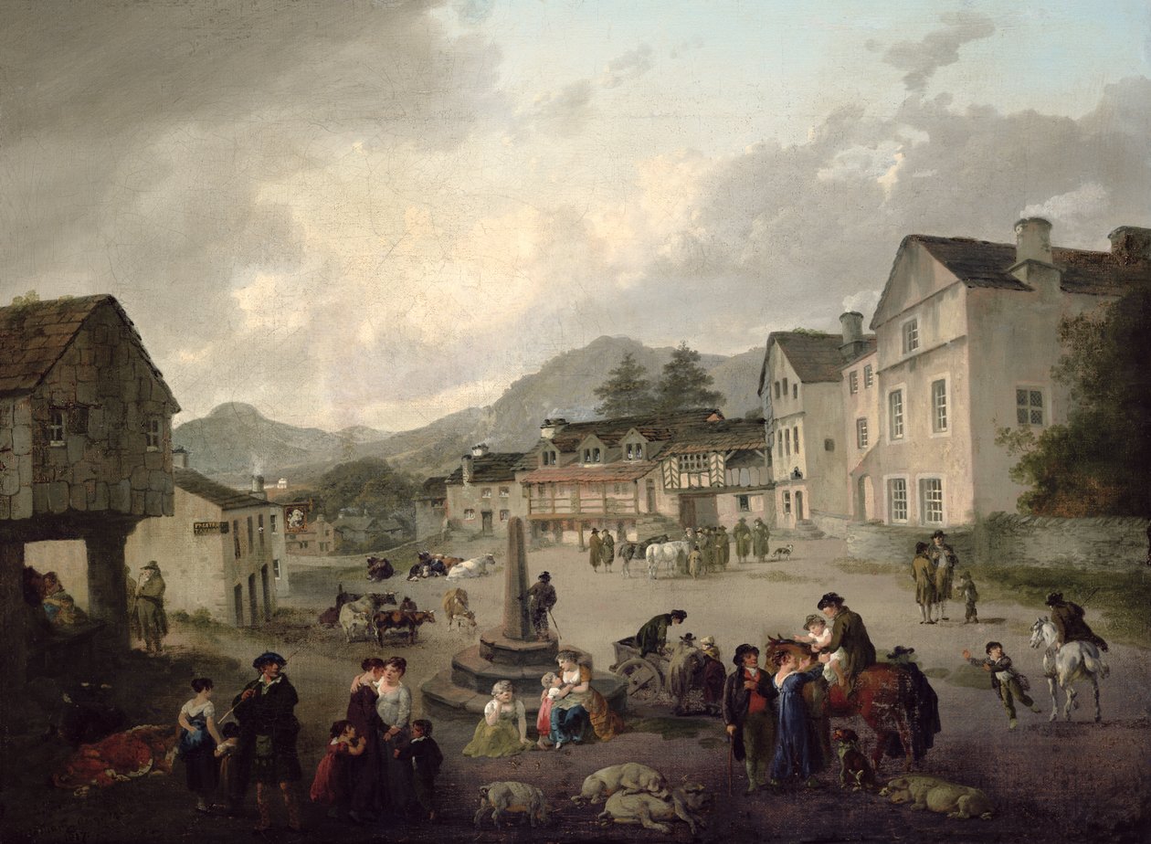 Markedspladsen ved Ambleside af Julius Caesar Ibbetson