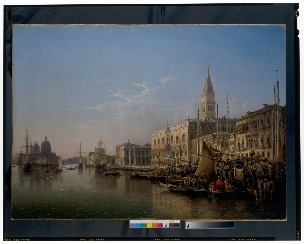 Venedig: Riva Degli Schiavoni, ser mod vest med Punta Della Dogana af Julius Eduard Wilhelm Helfft