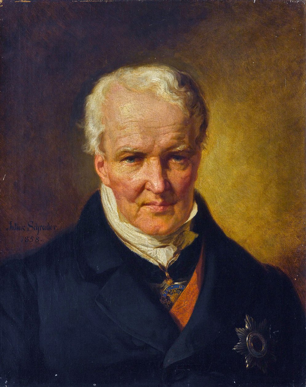 Portræt af Alexander (Alexandre) von Humboldt (1769-1859) - Julius Schrader (1815-1900). Olie på lærred af Julius Friedrich Anton (after) Schrader