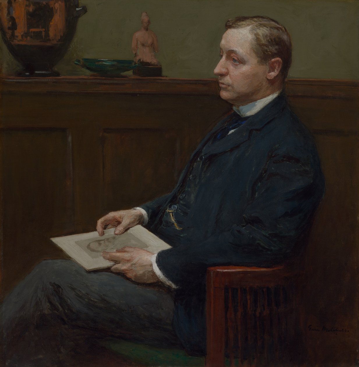 Portræt af Charles Lawrence Hutchinson af Julius Gari Melchers