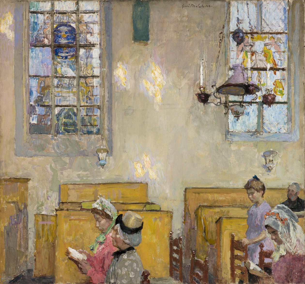 Vesper, ca. 1910 (olie på lærred) af Julius Gari Melchers