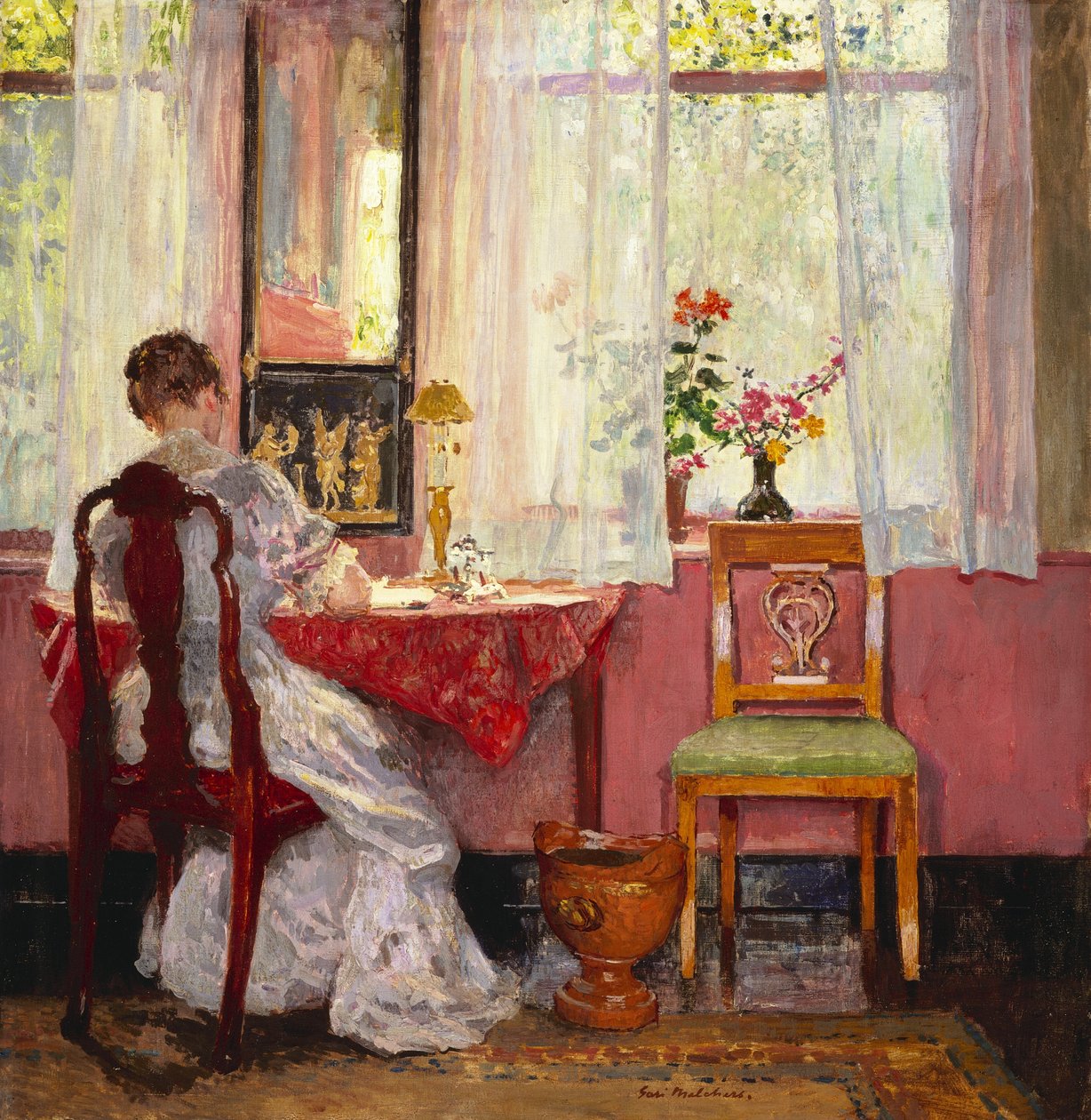 Skrivning, ca.1905-1909 af Julius Gari Melchers