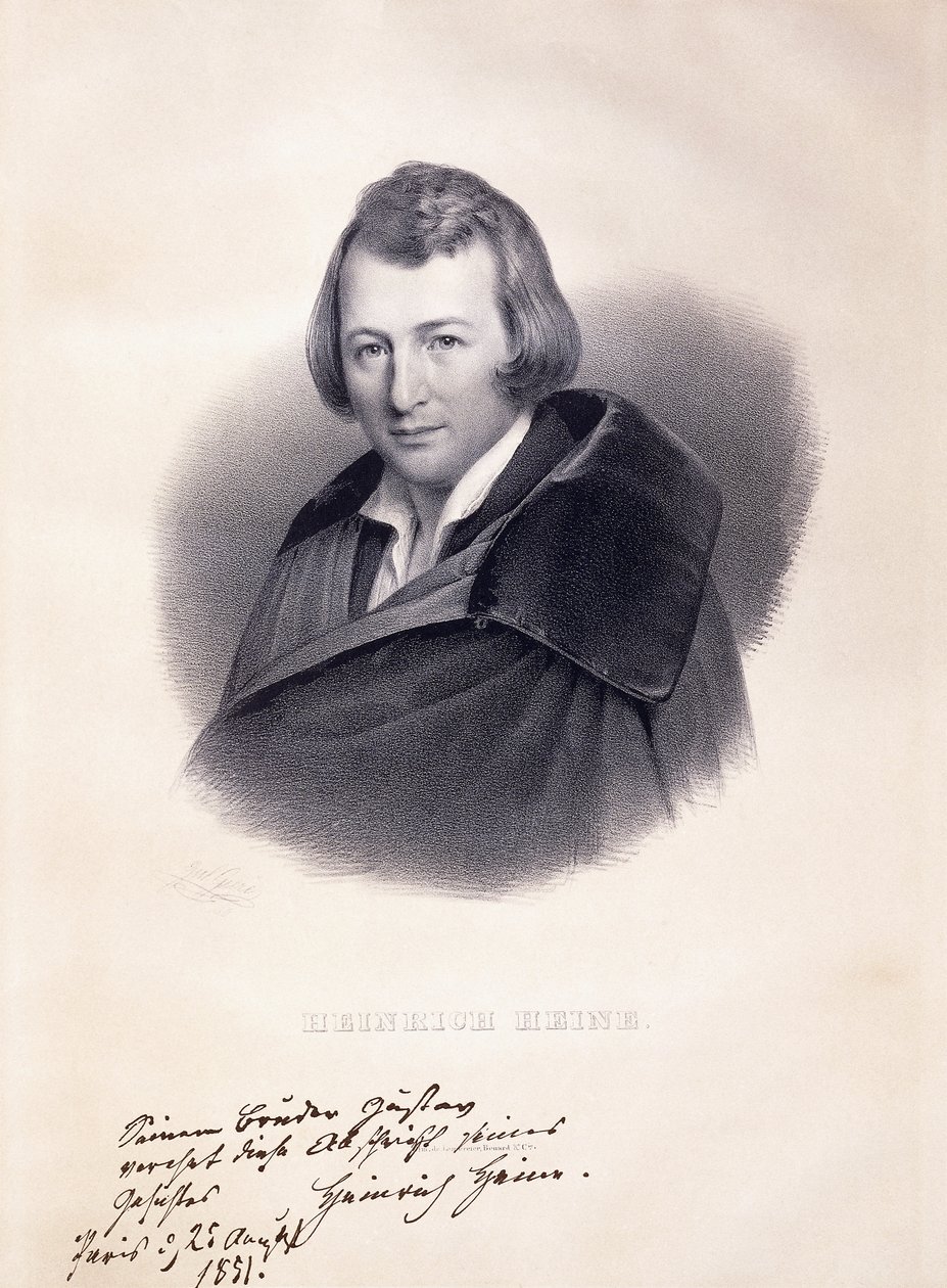 Portræt af Heinrich Heine, 1839 af Julius Giere