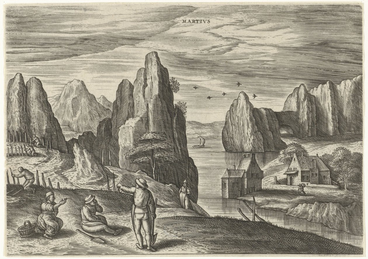 marts Martivs (titel på objekt) De tolv måneder (serietitel) af Julius Goltzius