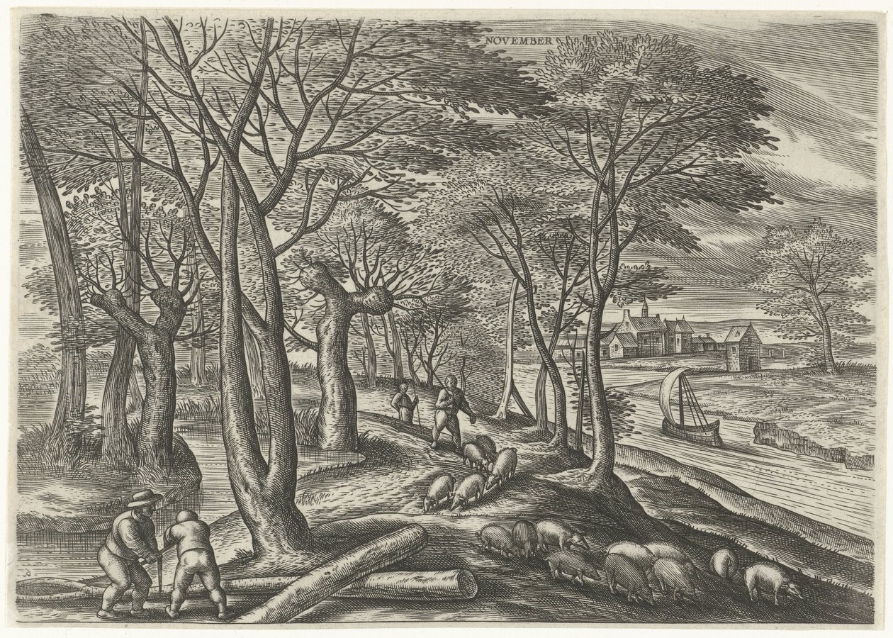 november (titel på objekt) De tolv måneder (serietitel) af Julius Goltzius