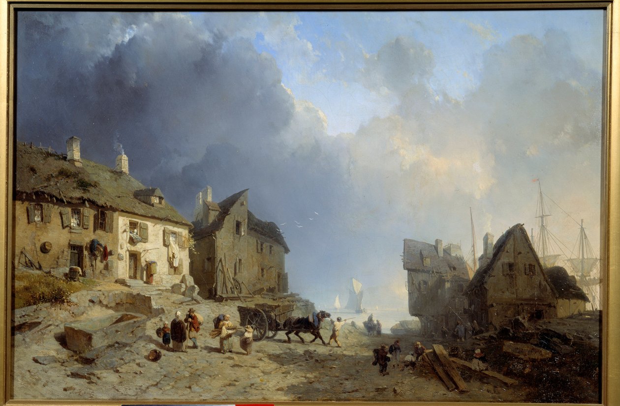 Port du pallet a Dieppe maleri af Jules Hintz (1805-1862) 1850 Roanne Musee Joseph Dechelette af Julius Hintz