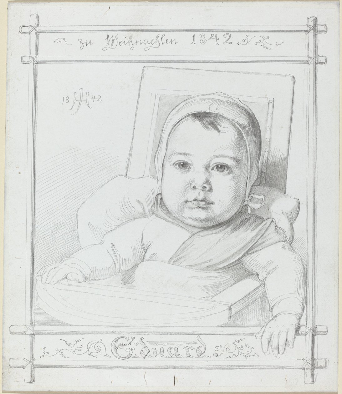Eduard, kunstnerens spæde søn af Julius Hubner