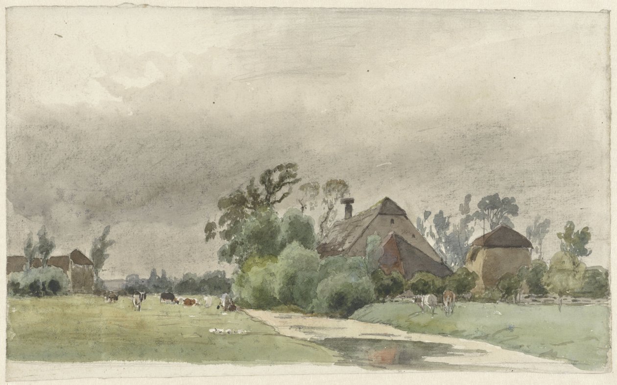 Sejl fører til en gård af Julius Jacobus van de Sande Bakhuyzen