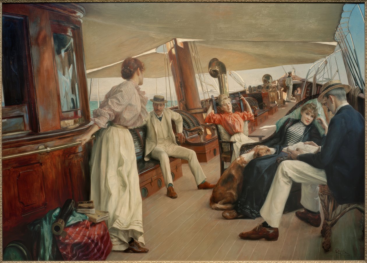 Om bord på yachten "Namouna" af Julius Leblanc Stewart