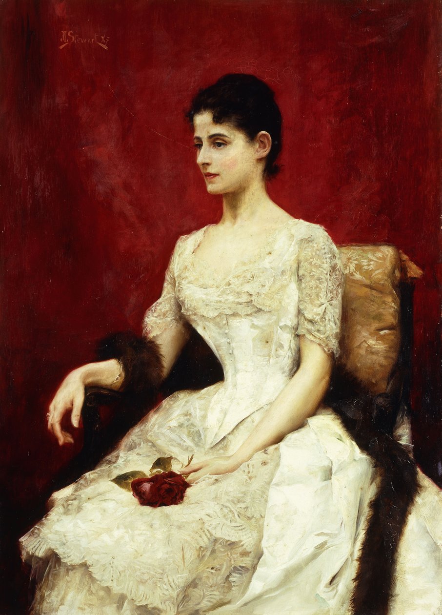 Crimson Roses and Lace, 1887 af Julius Leblanc Stewart