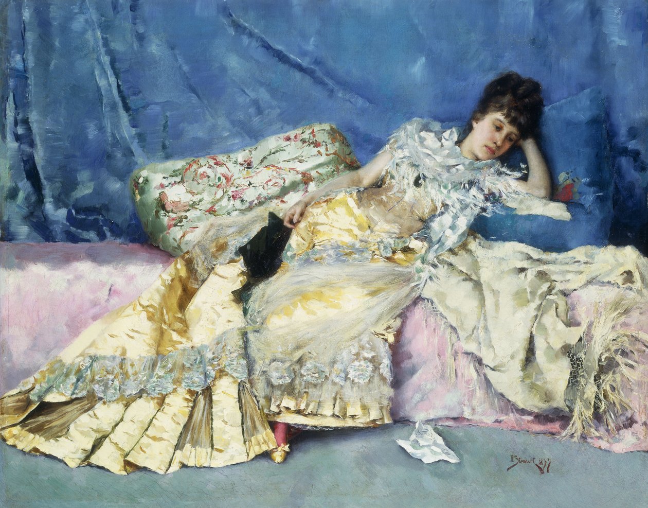 Lady on a Divan, 1877 af Julius Leblanc Stewart