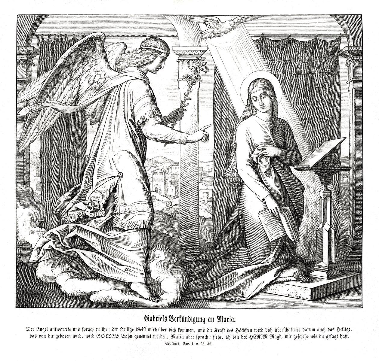 Bebudelse, Lukasevangeliet af Julius Schnorr von Carolsfeld