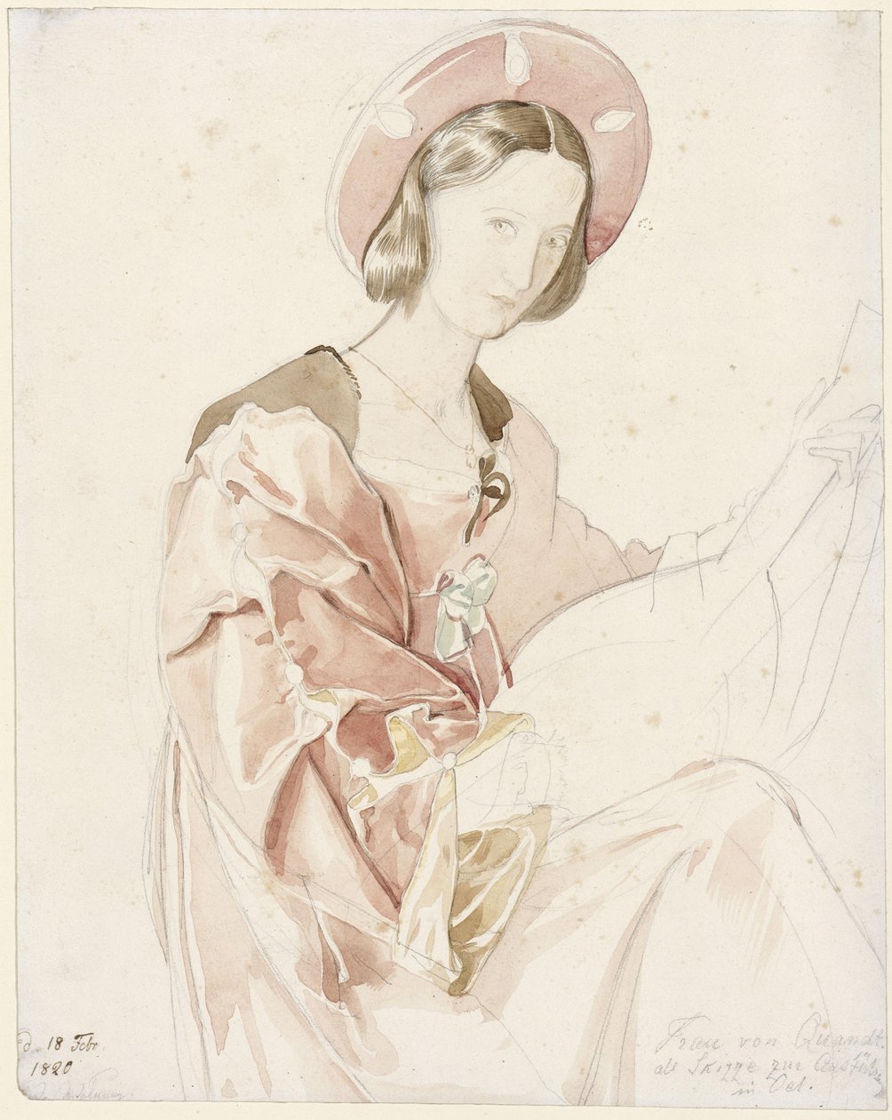 Portræt af Clara Bianca von Quandt af Julius Schnorr von Carolsfeld