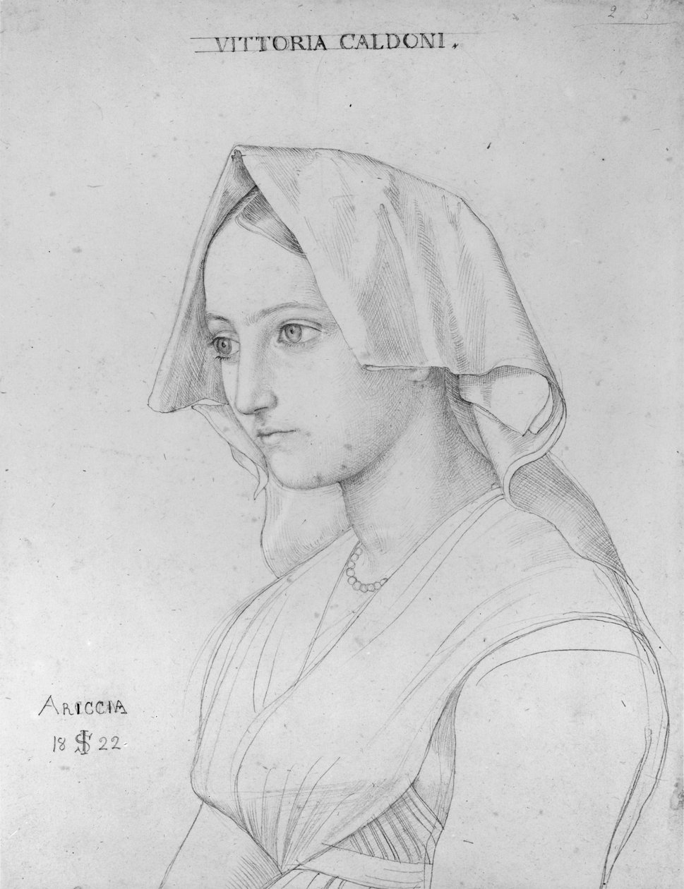 Portræt af Vittoria Caldoni af Julius Schnorr von Carolsfeld