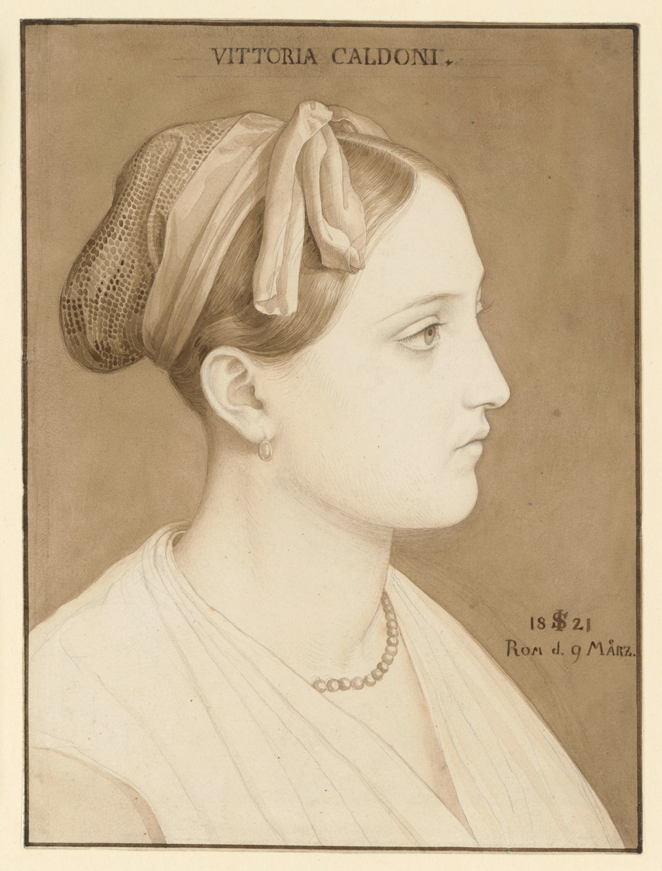 Portræt af Vittoria Caldoni af Julius Schnorr von Carolsfeld