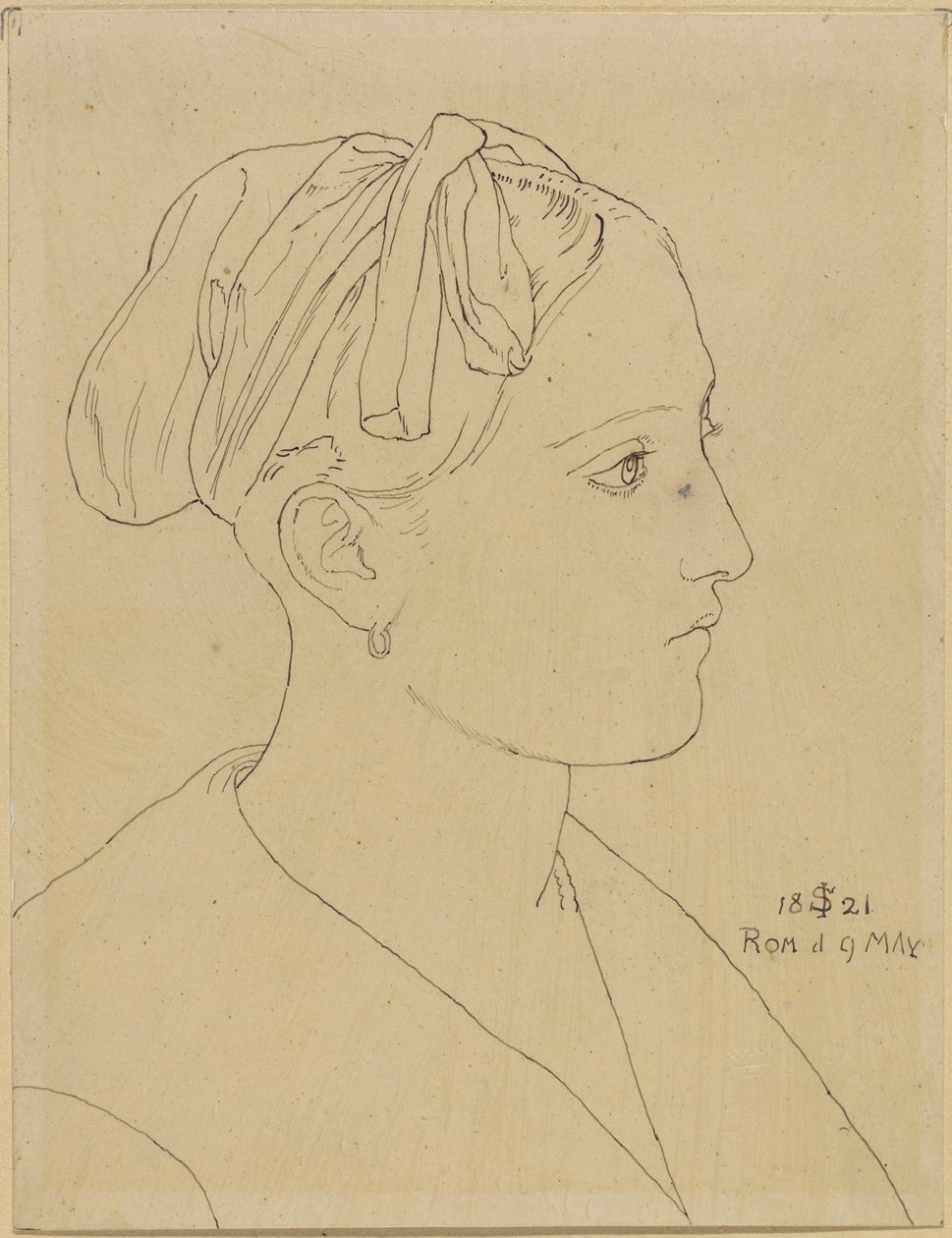 Brystbillede af en romersk kvinde - Vittoria Caldoni af Julius Schnorr von Carolsfeld