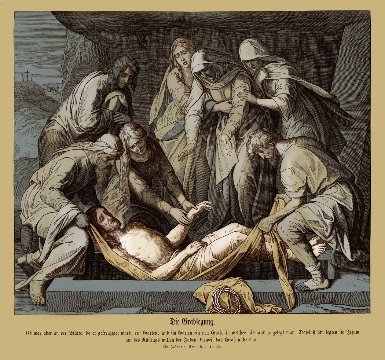 Jesu begravelse, Johannesevangeliet af Julius Schnorr von Carolsfeld