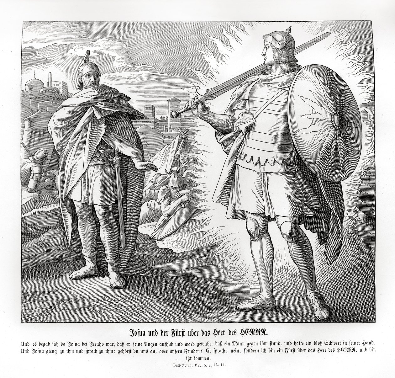 Kaptajn for Herrens hær uden for Jeriko, Joshua af Julius Schnorr von Carolsfeld