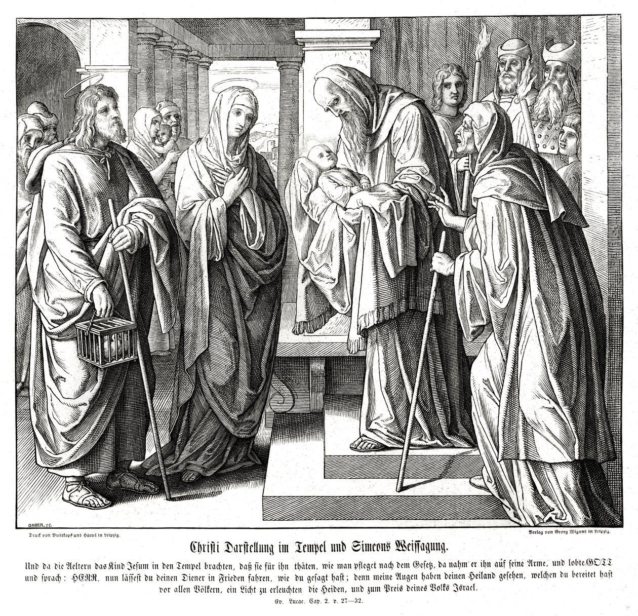 Kristus præsenteres i templet, Lukasevangeliet af Julius Schnorr von Carolsfeld