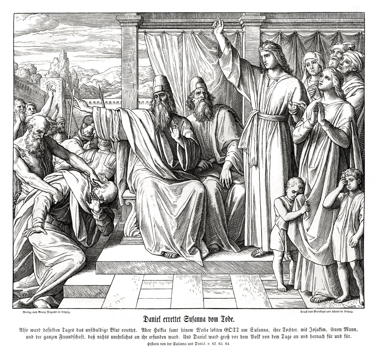 Daniel skåner Susannas liv, Susanna og Daniel af Julius Schnorr von Carolsfeld