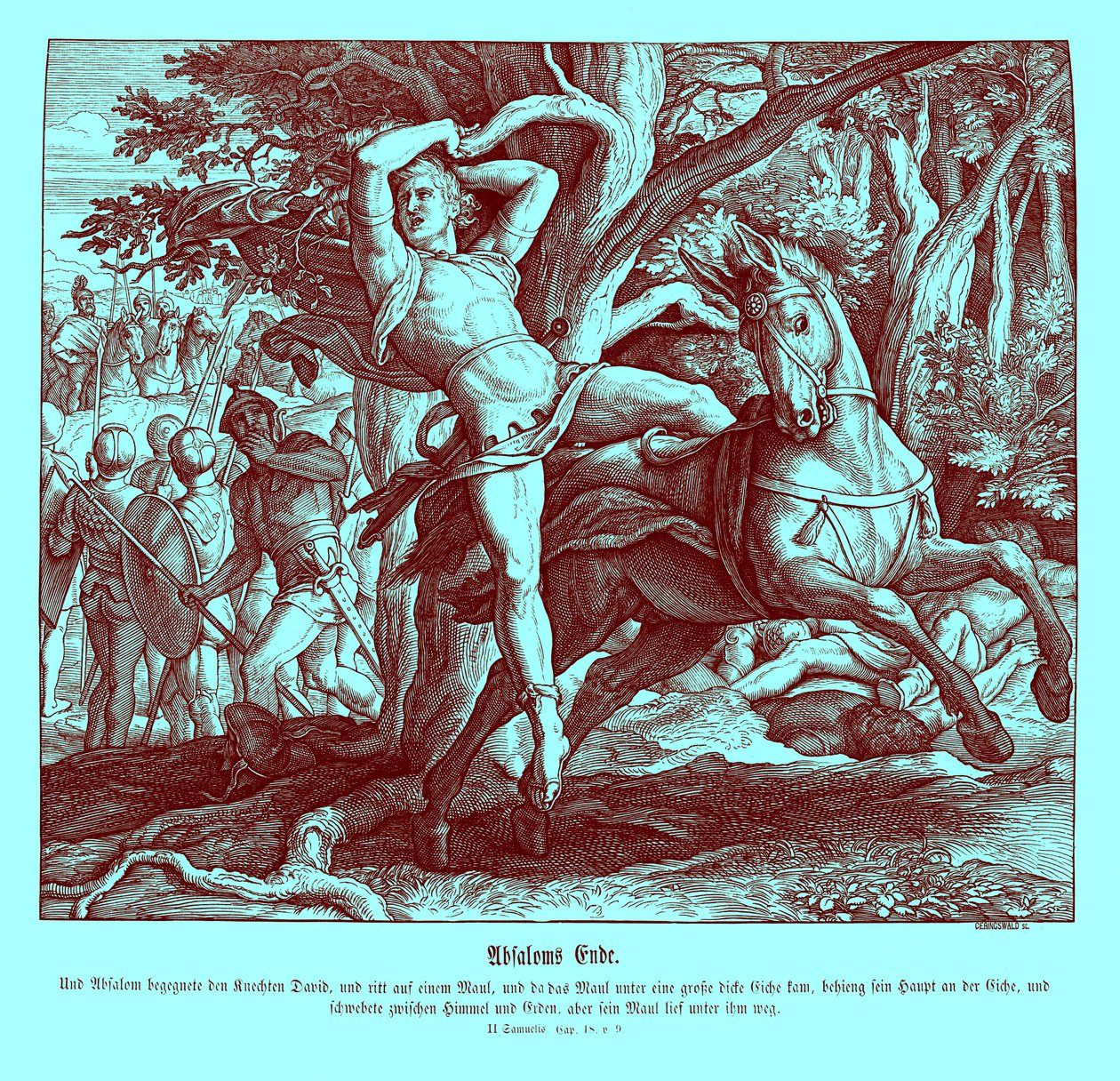 Absaloms død, 2. Samuel af Julius Schnorr von Carolsfeld